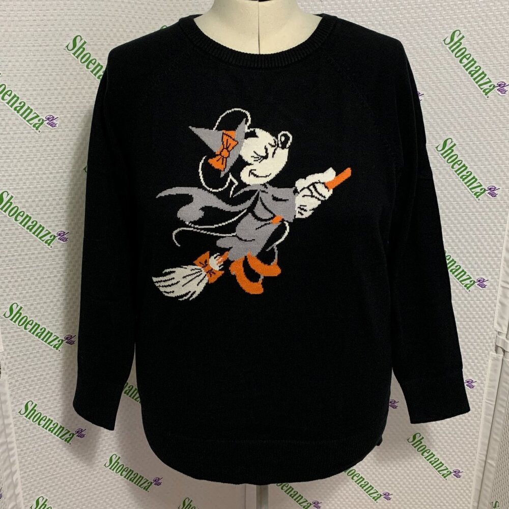 Torrid Sweater Disney Minnie Mouse Witch Riding Broom Halloween Plus 2 18 20